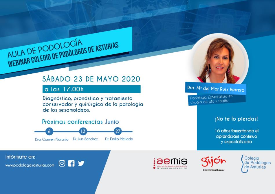 Nueva webinar gratuita este sábado 23 de mayo de la Dra. Mª Mar RUIZ HERRERA